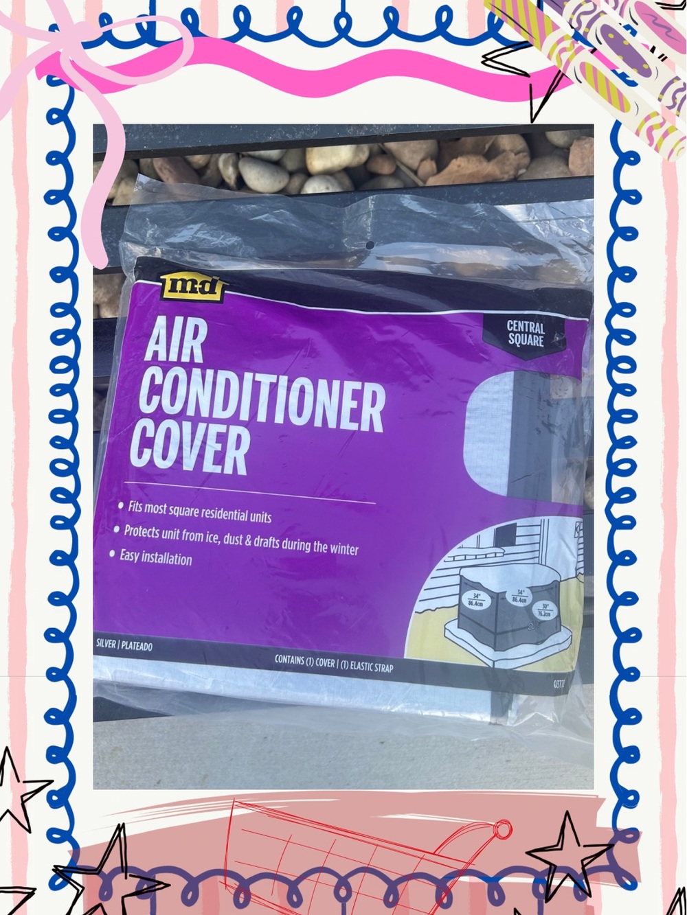md Central Square Air Conditioner Cover - black/Silver